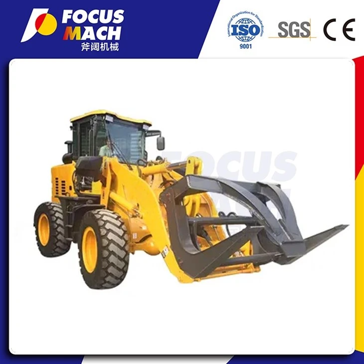 5-ton Wheel Loader With Log Grapple For Wood Handling / Timber Loading factory